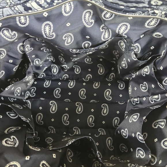 Vera Bradley Iconic Vera Tote Bag Deep Night Paisley Neutral - Picture 10 of 11